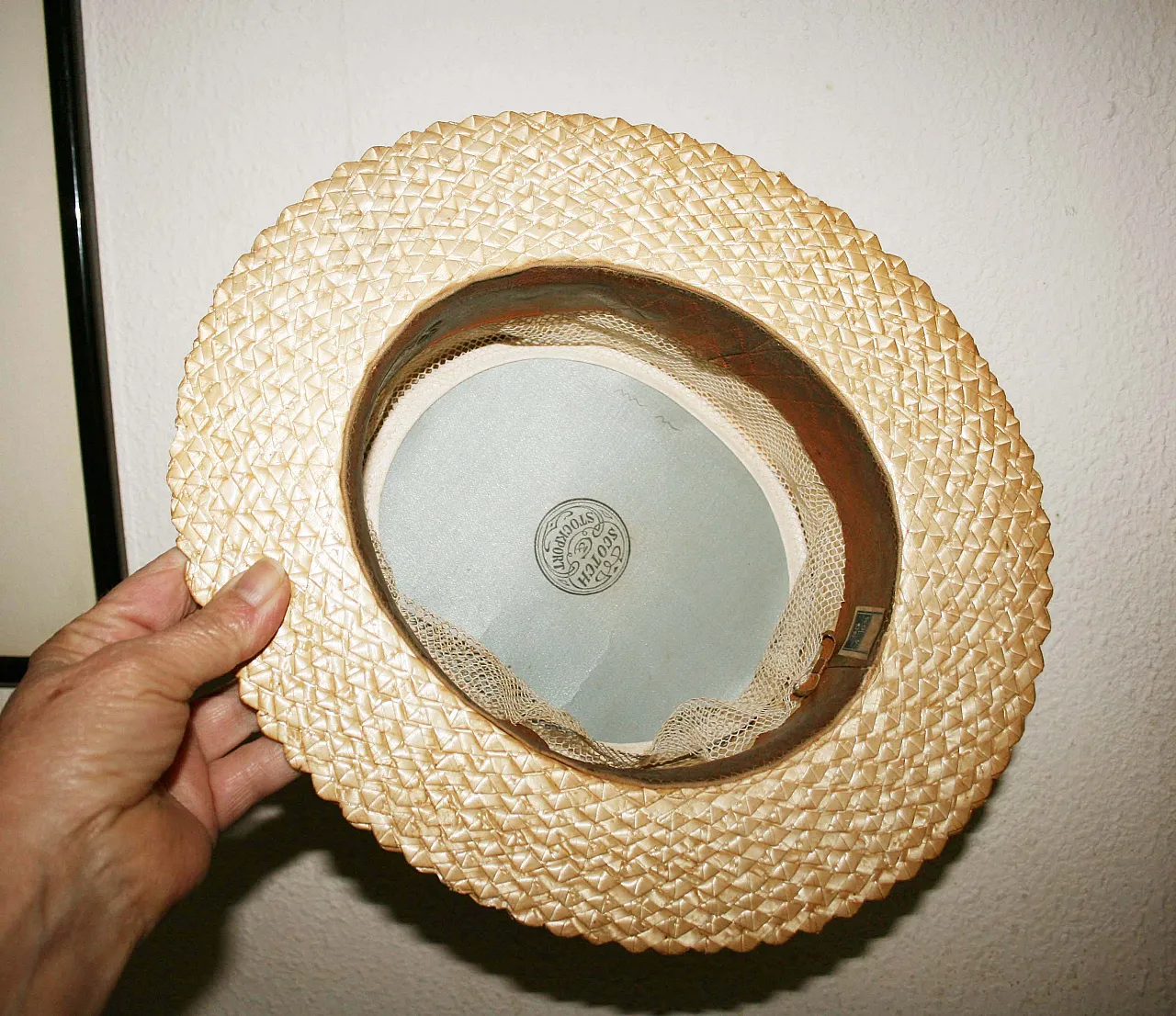 ANTICO Cappello Estivo in Paglia Del 1920, fascia nera / unisex 2