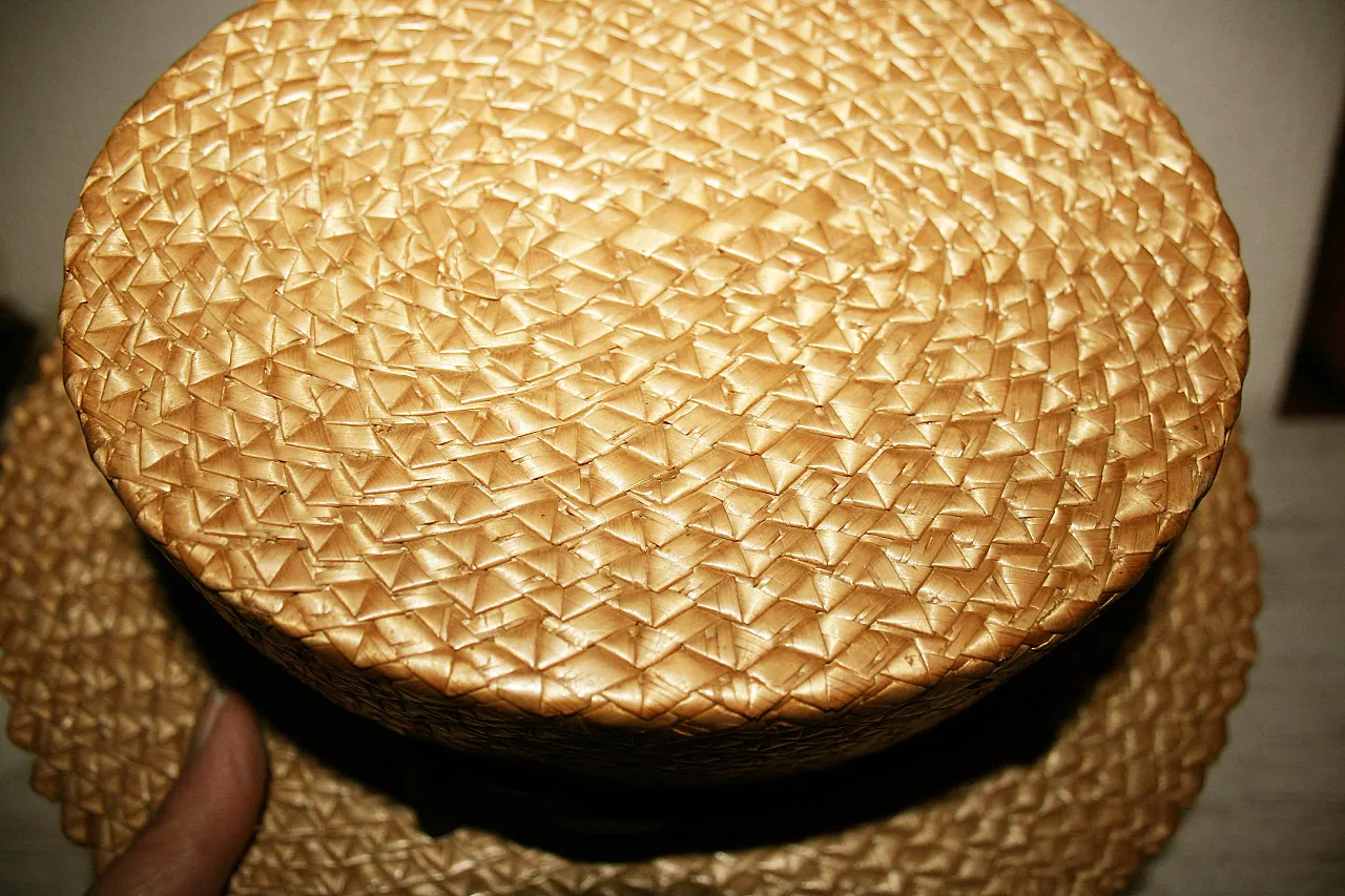 ANTICO Cappello Estivo in Paglia Del 1920, fascia nera / unisex 6