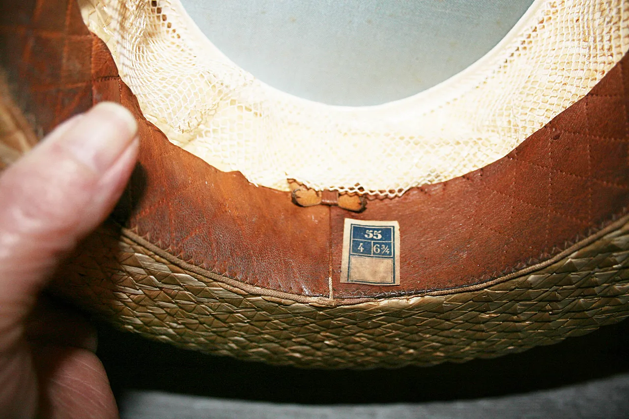 ANTICO Cappello Estivo in Paglia Del 1920, fascia nera / unisex 7