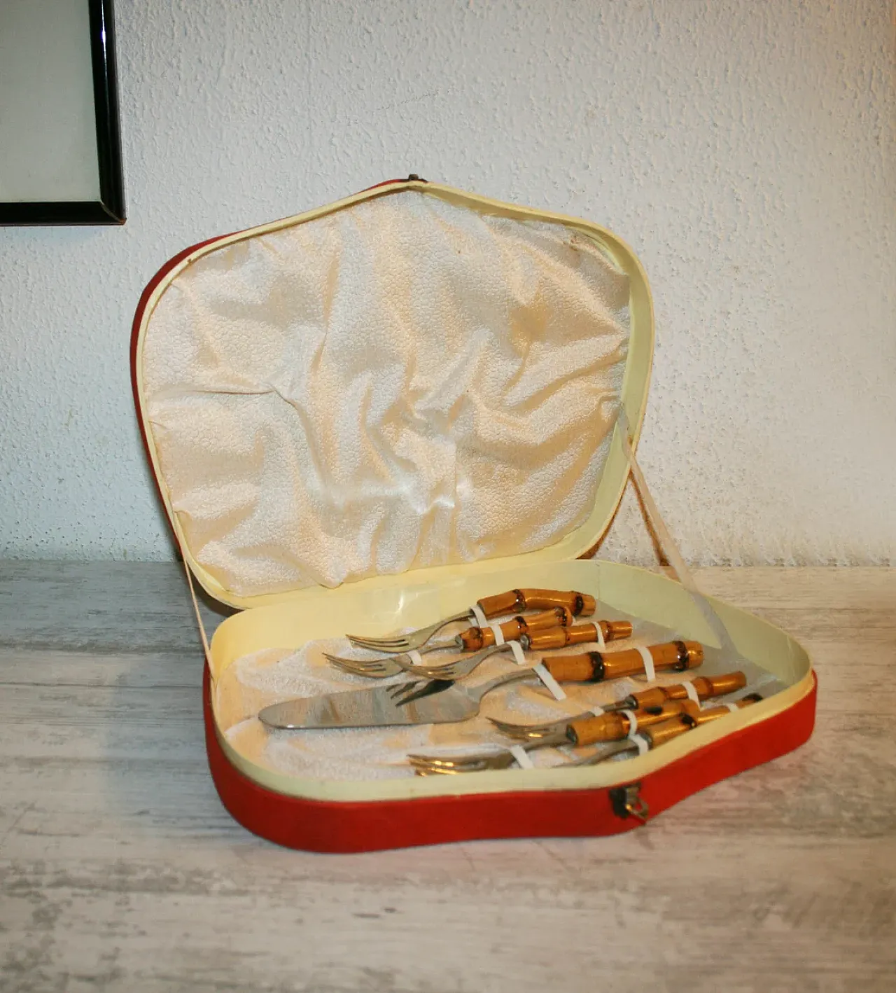 Set Posate da dolci manico in bambù -servizio da tavola 4