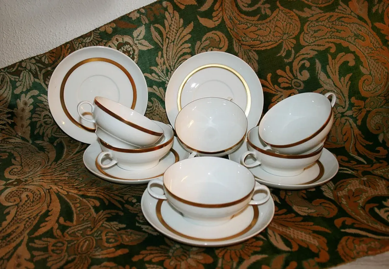 Tazze da Zuppa Porcellana Bianca Thomas Rosenthal Bouillon 1