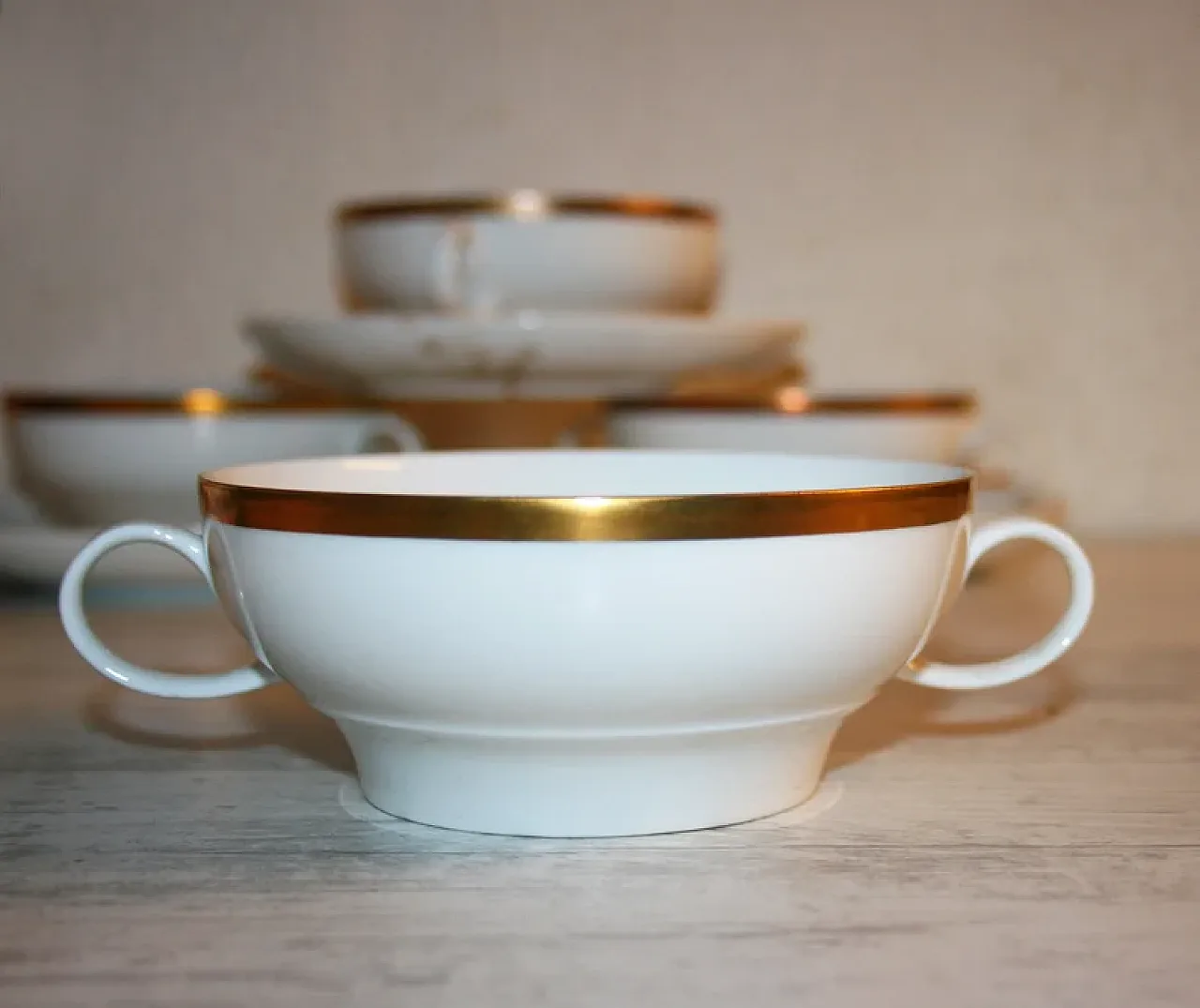 Tazze da Zuppa Porcellana Bianca Thomas Rosenthal Bouillon 5