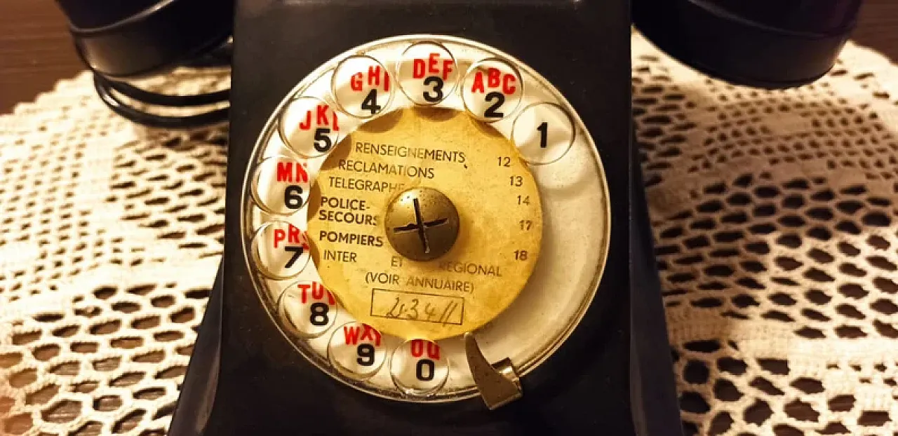 Telefono francese in Bachelite Nera, anni '60 2