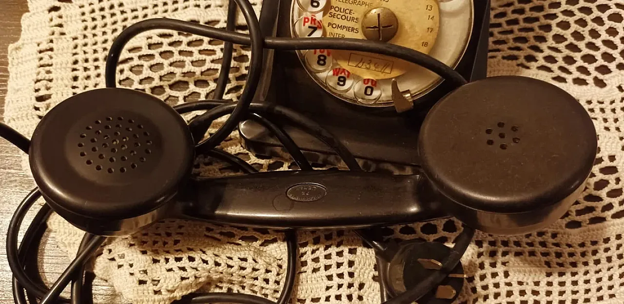 Telefono francese in Bachelite Nera, anni '60 5