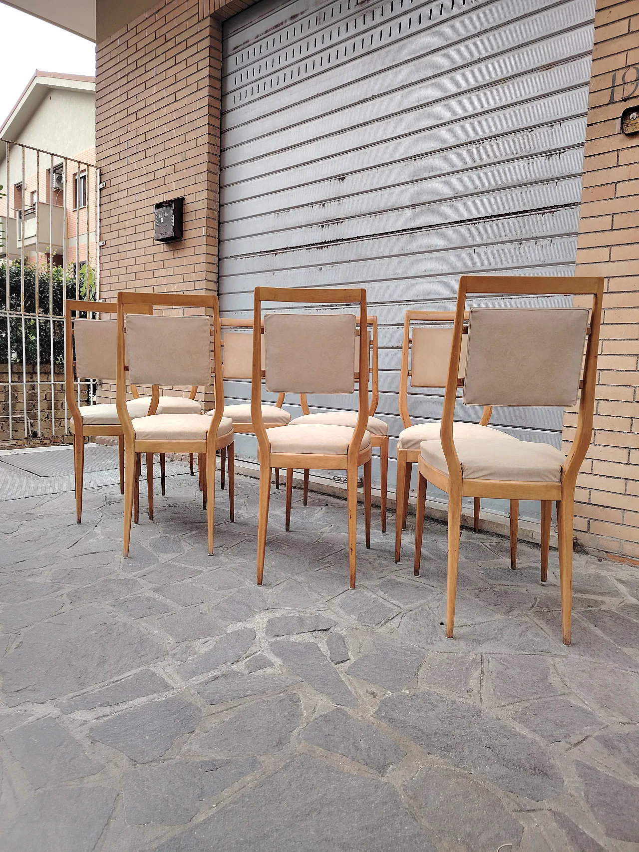 Sedie di Vittorio Dassi periodo anni 50 set di 8 3