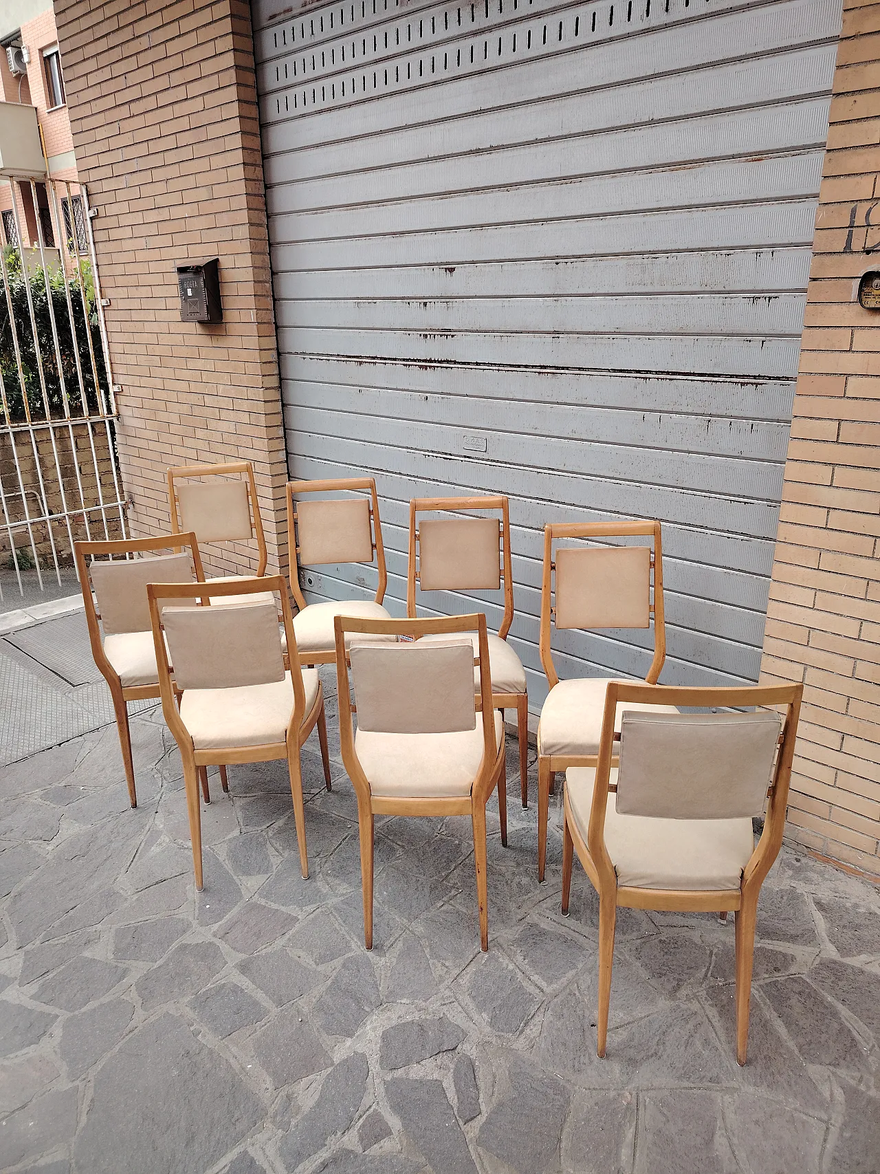 Sedie di Vittorio Dassi periodo anni 50 set di 8 4