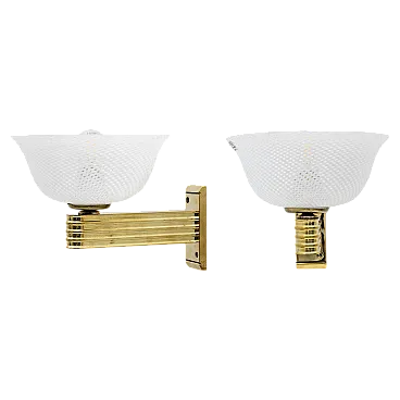 Coppia di applique Reticello di Carlo Scarpa per Venini, metà '900