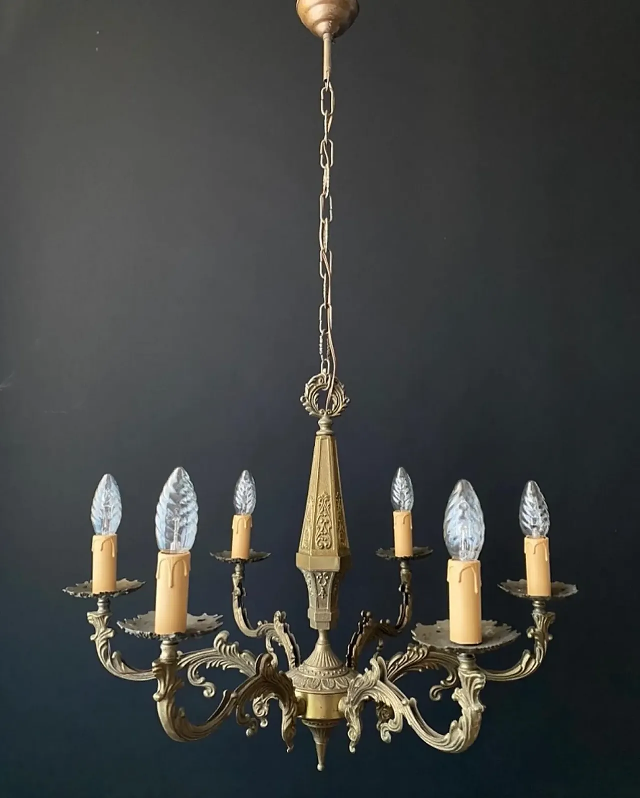 Brass chandelier, 1960s 2