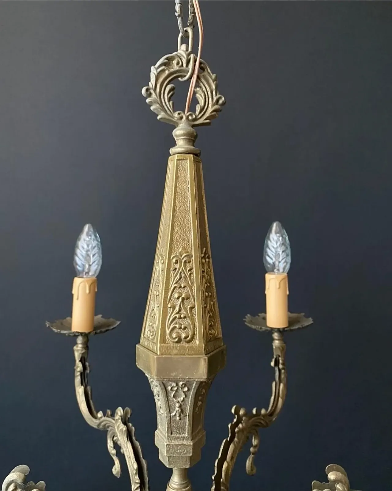 Brass chandelier, 1960s 10