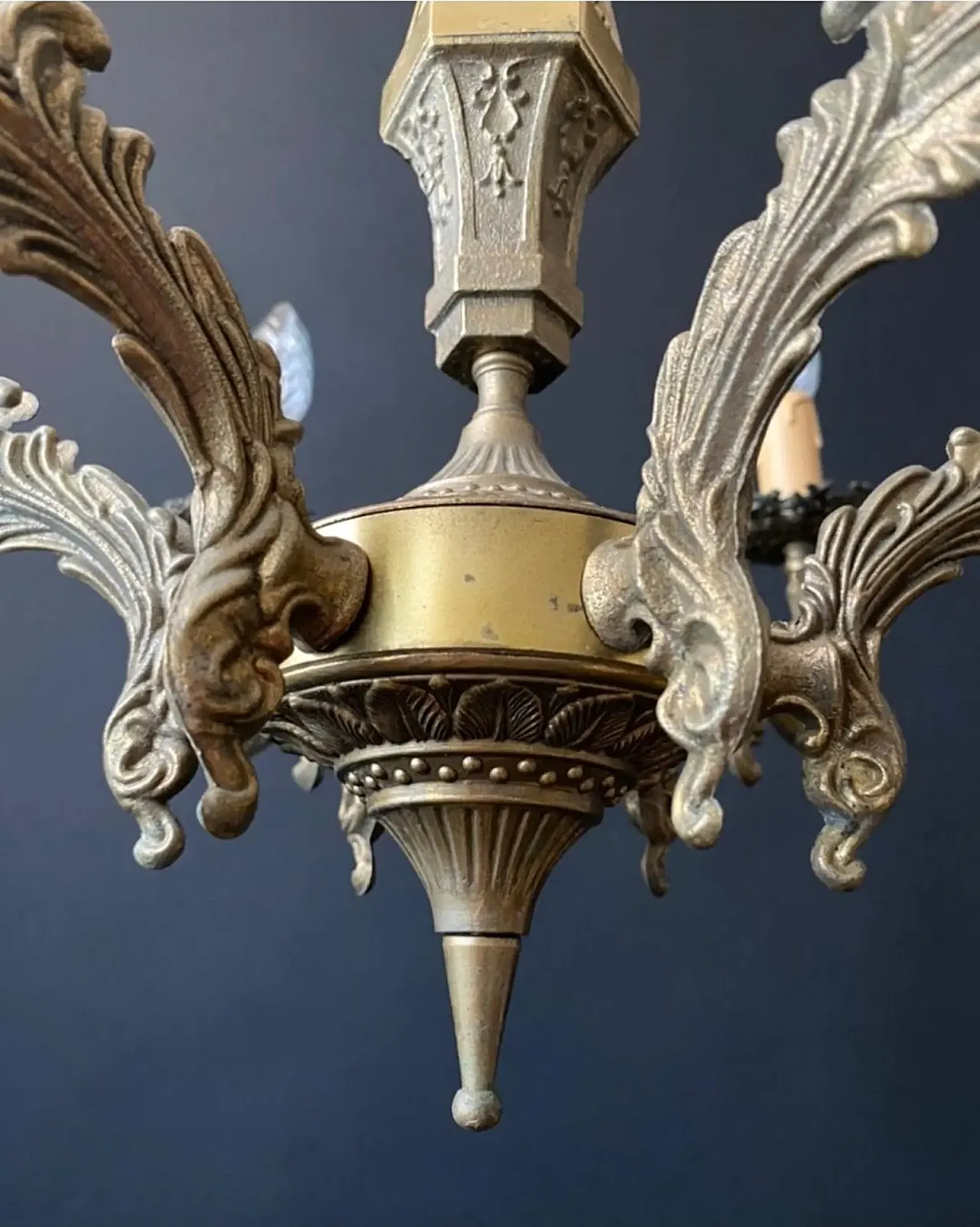 Brass chandelier, 1960s 11