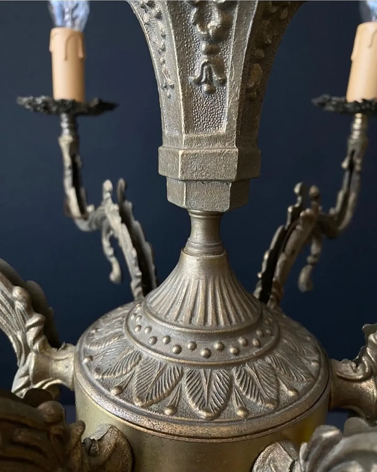 Brass chandelier, 1960s 12