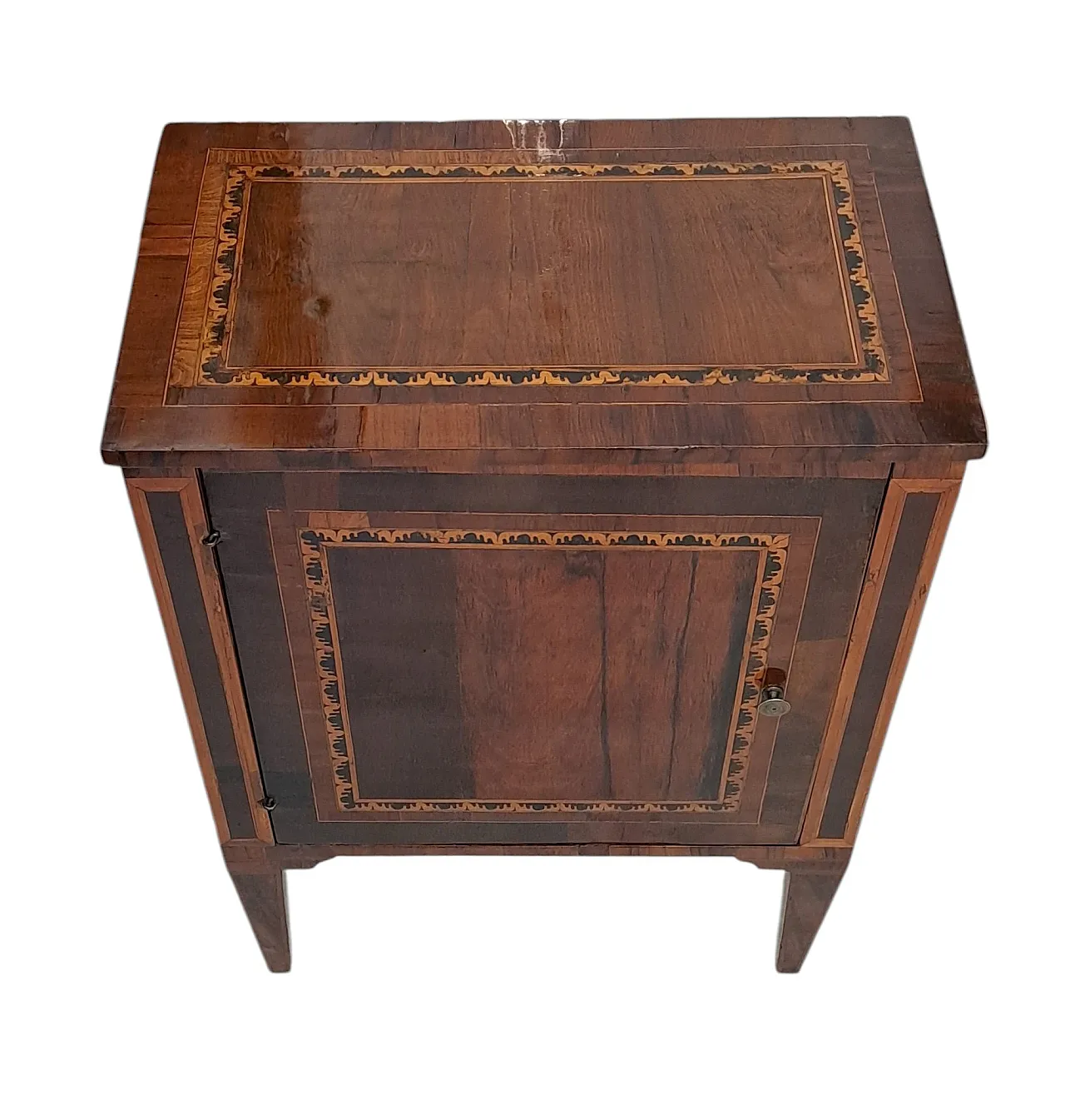 Inlaid Louis XVI bedside table, Lombardy, 18th century 3