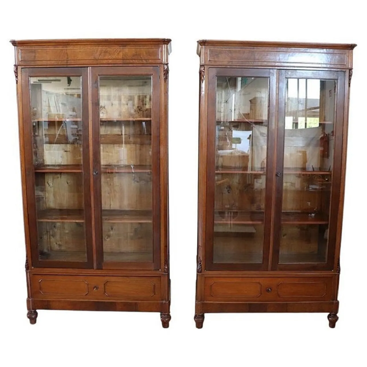 Pair of bookcases, restored, 19th century 1