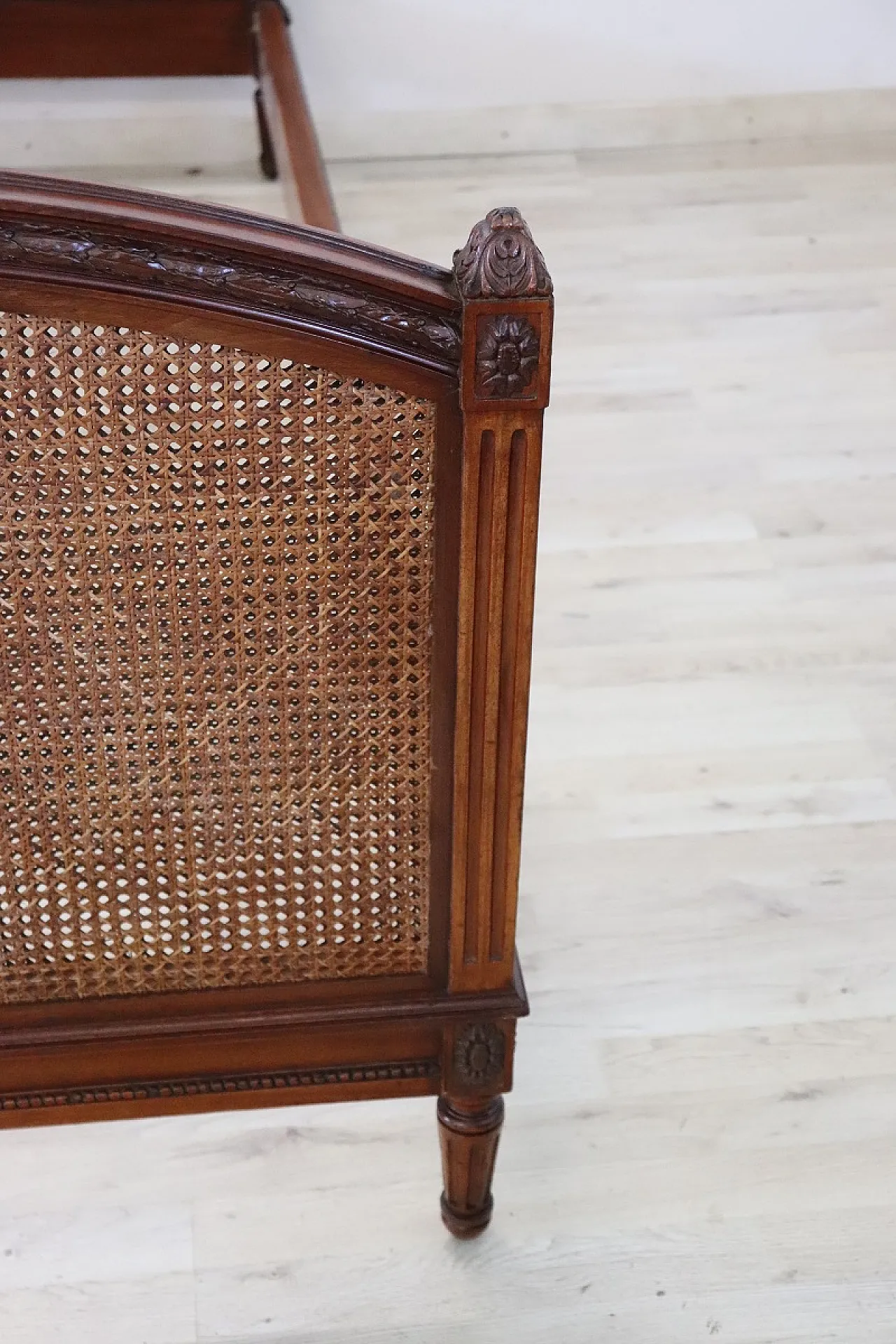 Pair of single beds in Vienna straw, early 900 5