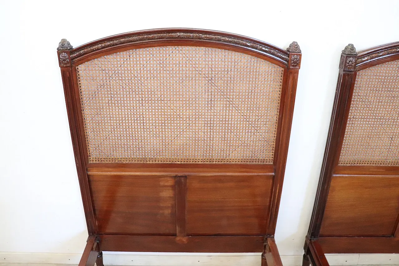 Pair of single beds in Vienna straw, early 900 7