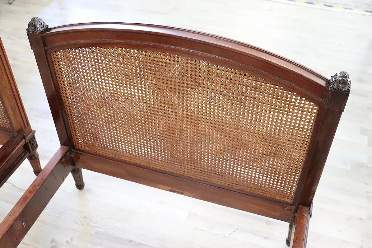 Pair of single beds in Vienna straw, early 900 10