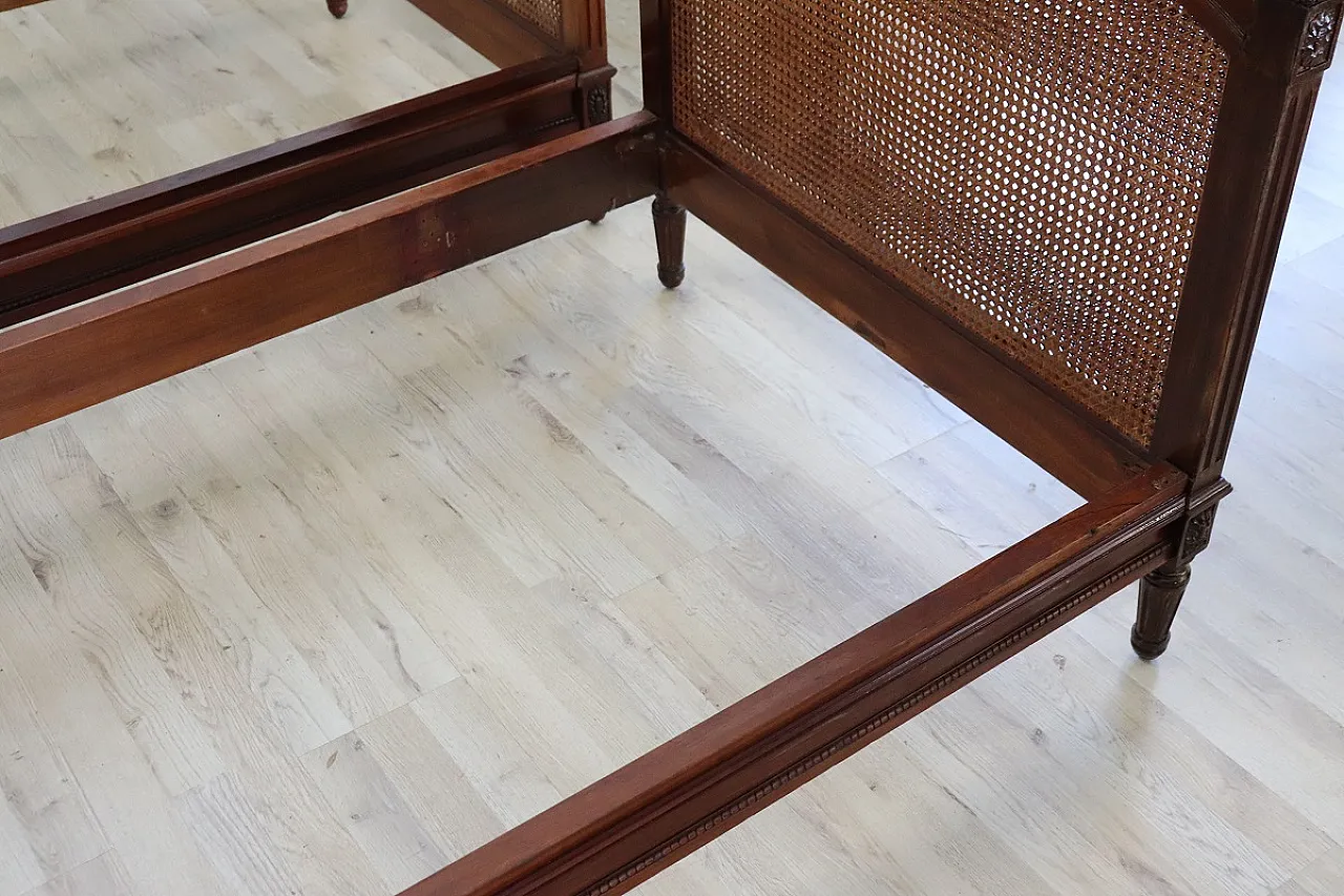 Pair of single beds in Vienna straw, early 900 15