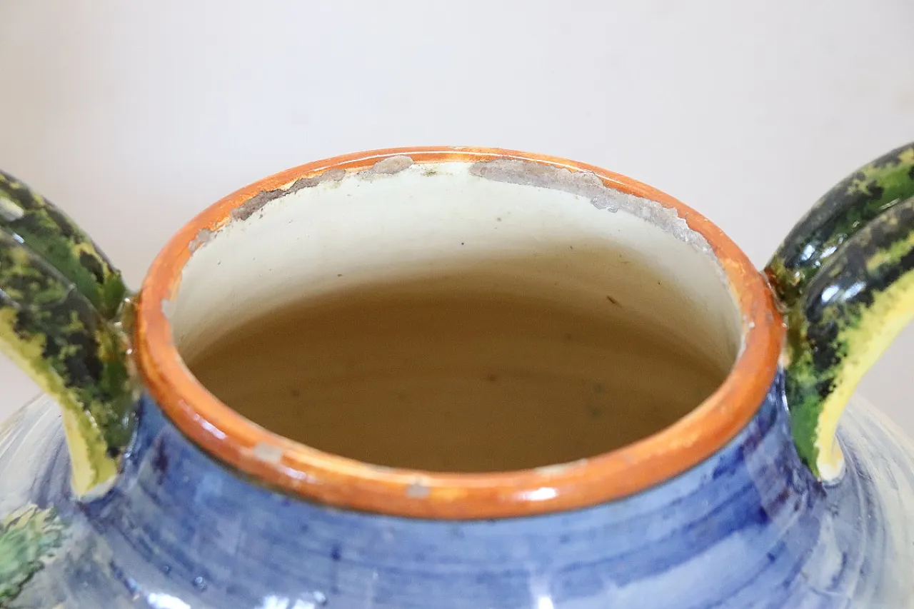 Vaso fiorentino in ceramica smaltata, anni '80 5