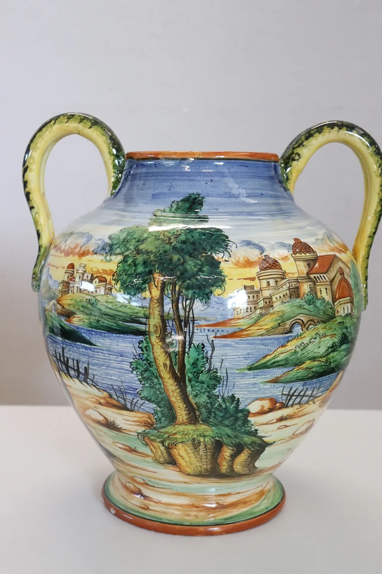 Vaso fiorentino in ceramica smaltata, anni '80 7
