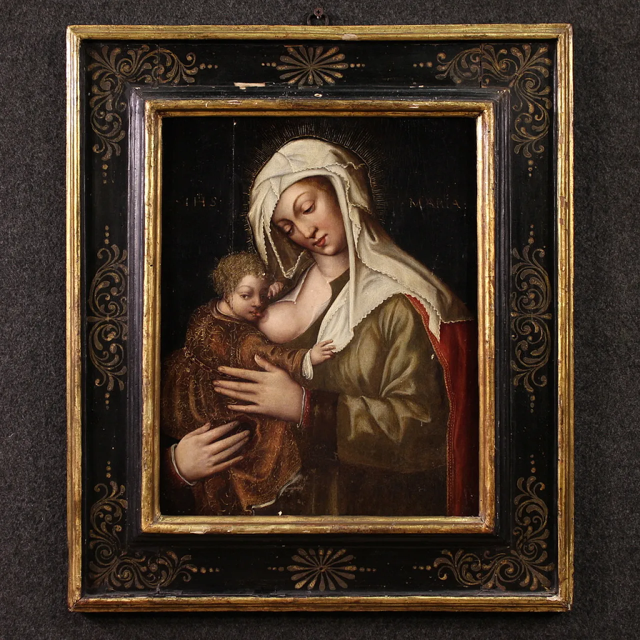 Dipinto su tavola Madonna col bambino, '500 1