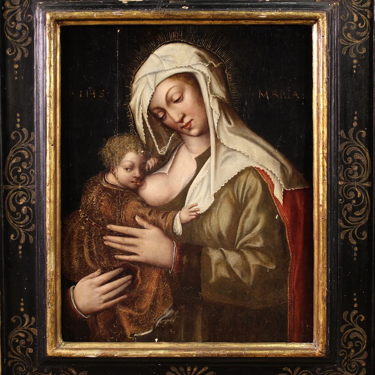 Dipinto su tavola Madonna col bambino, '500 2