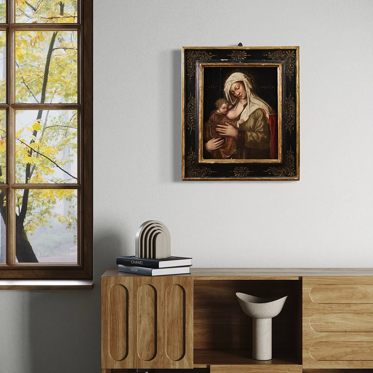 Dipinto su tavola Madonna col bambino, '500 4