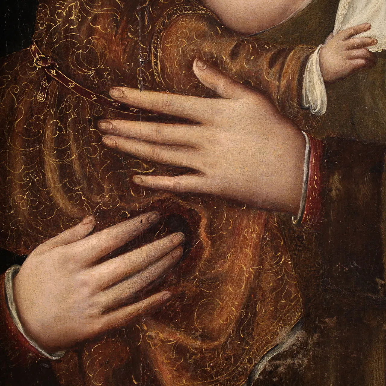 Dipinto su tavola Madonna col bambino, '500 10