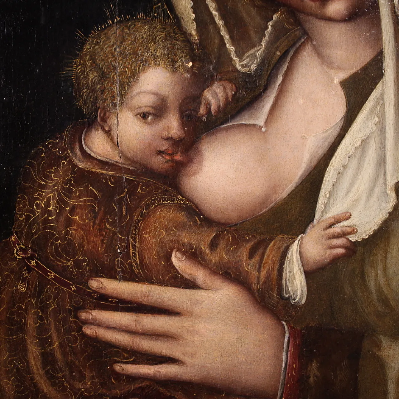 Dipinto su tavola Madonna col bambino, '500 12
