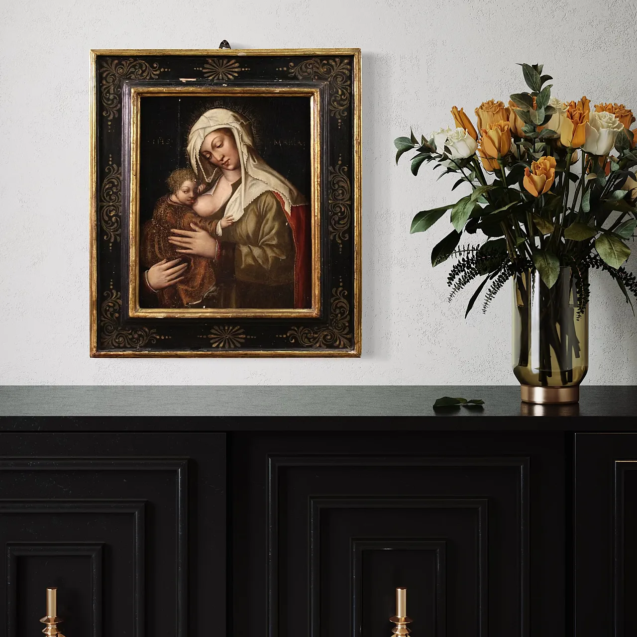 Dipinto su tavola Madonna col bambino, '500 13