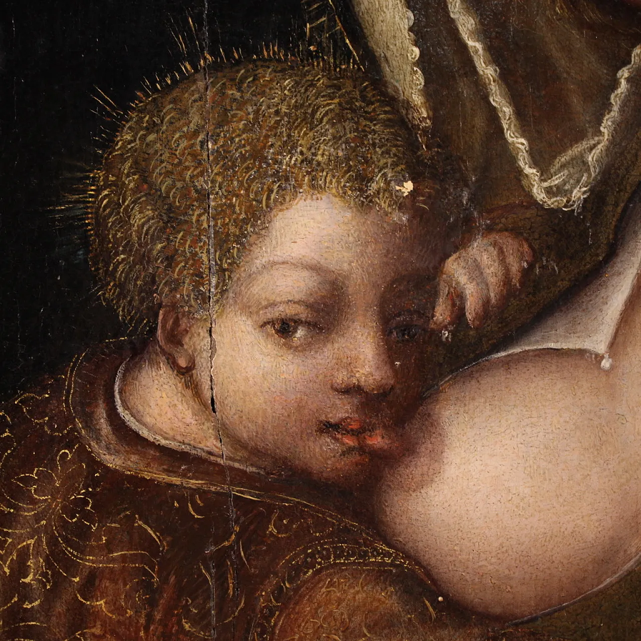 Dipinto su tavola Madonna col bambino, '500 15