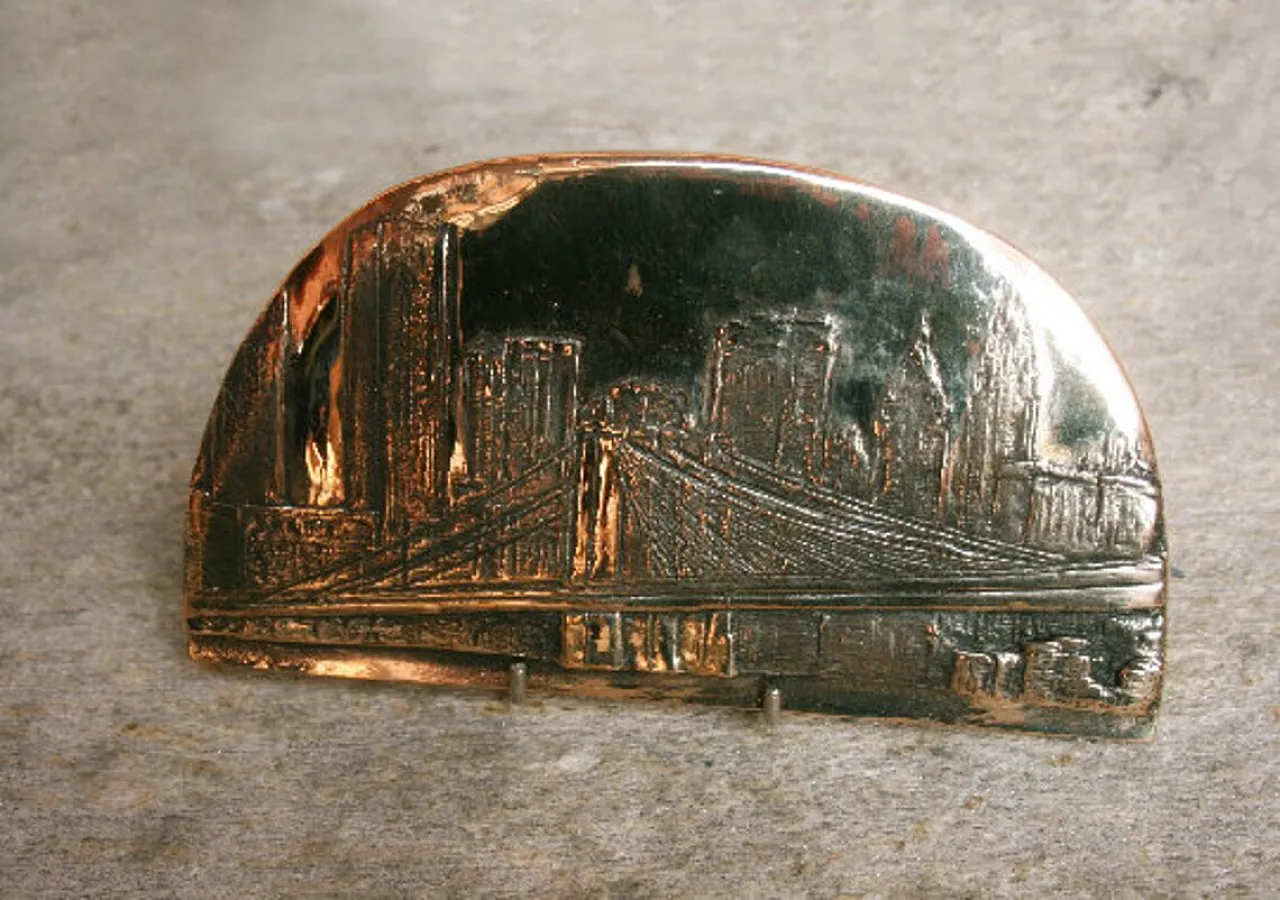 Lower Manhattan scultura bronzo di Scaglioni, serie di New York, 2000 2