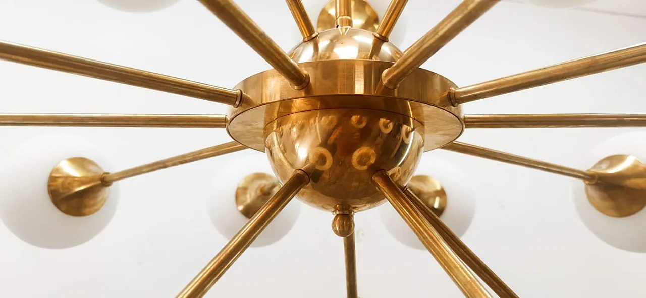Lampada a sospensione Sputnik a 20 luci con sfere in vetro, anni '70 6