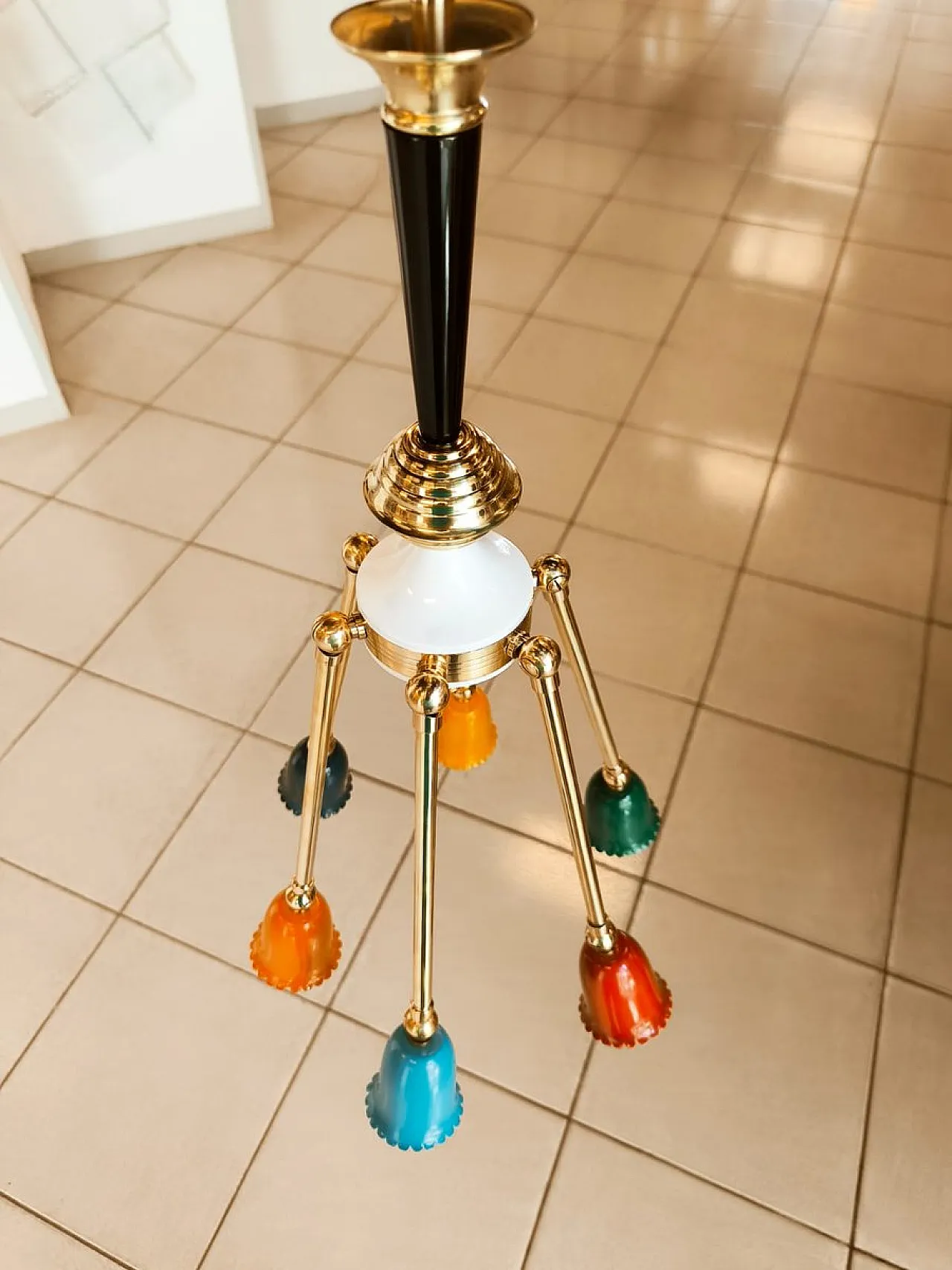 Lampada da soffitto Sputnik Mid-Century a 6 luci, anni '60 2