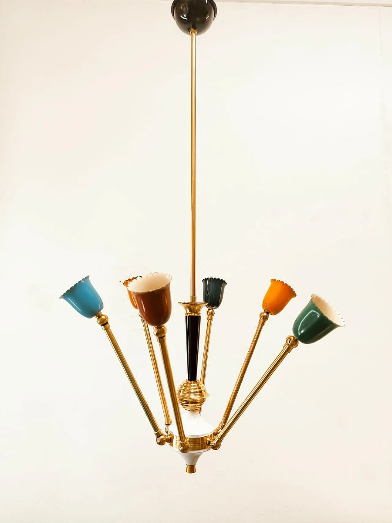 Lampada da soffitto Sputnik Mid-Century a 6 luci, anni '60 3