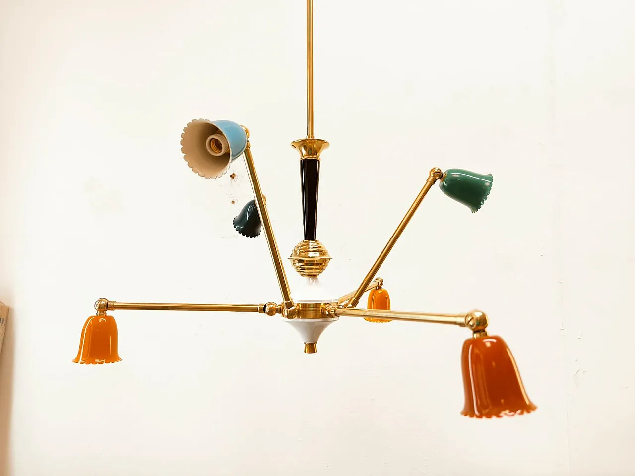 Lampada da soffitto Sputnik Mid-Century a 6 luci, anni '60 5