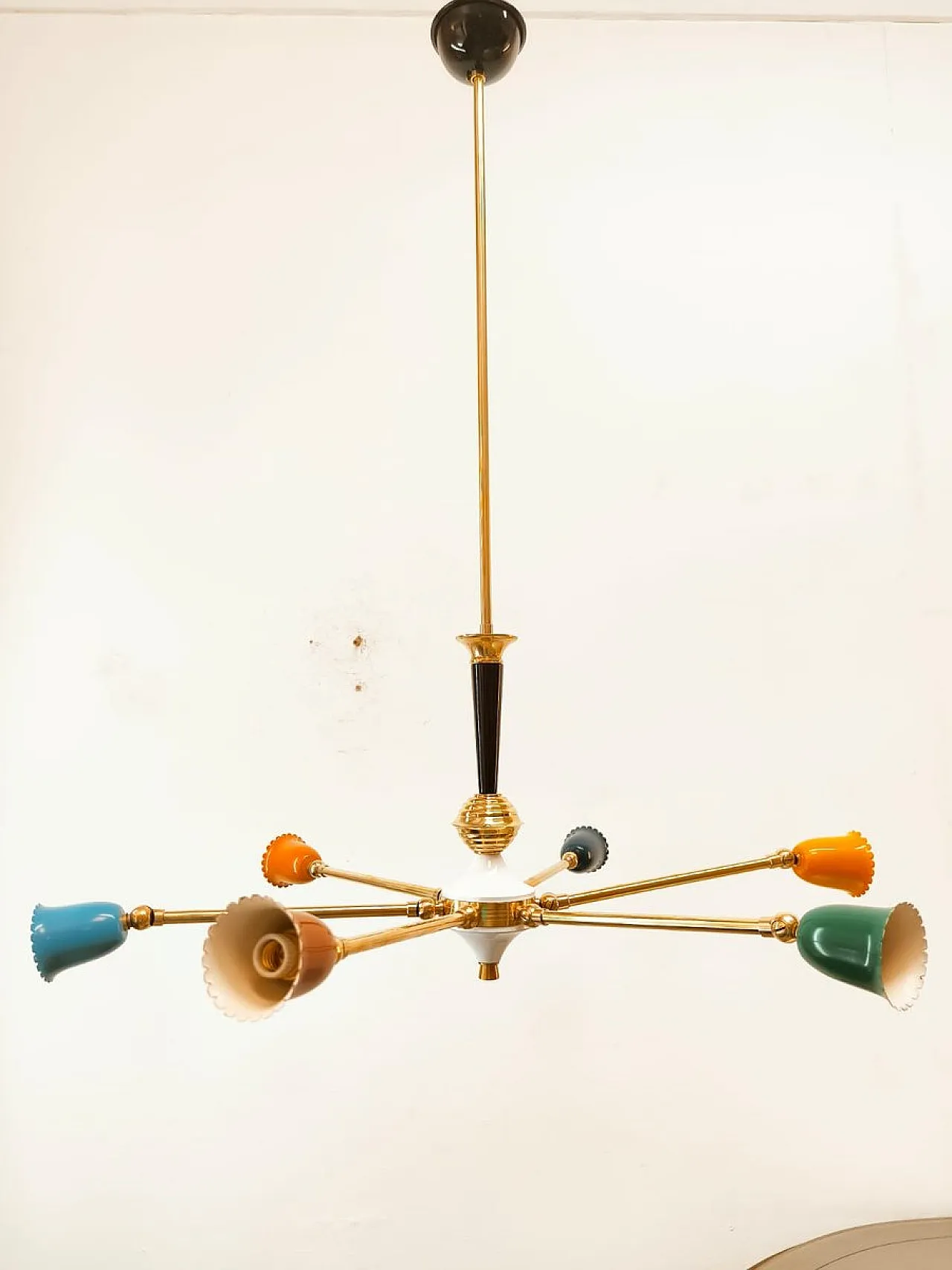 Lampada da soffitto Sputnik Mid-Century a 6 luci, anni '60 10