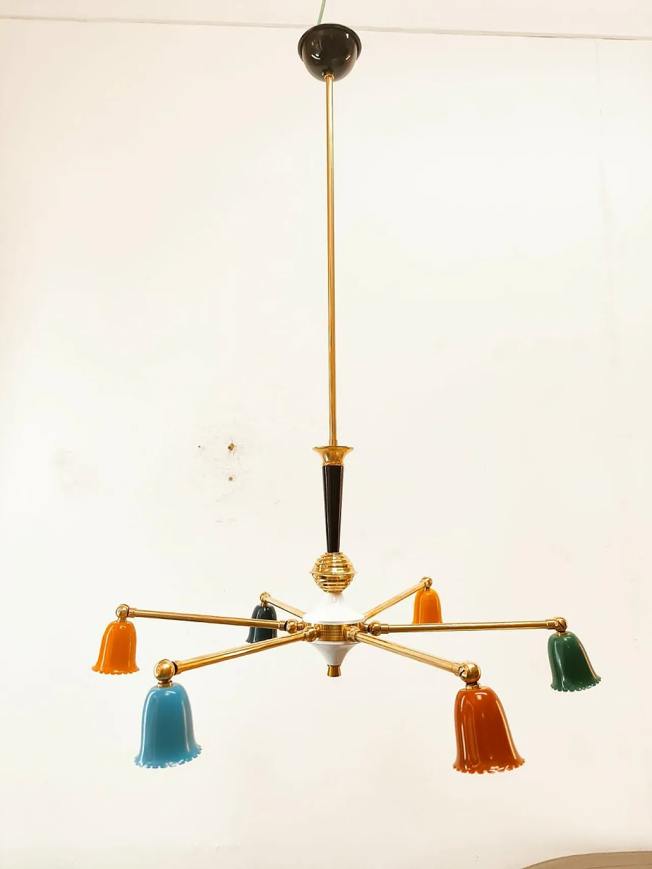 Lampada da soffitto Sputnik Mid-Century a 6 luci, anni '60 11