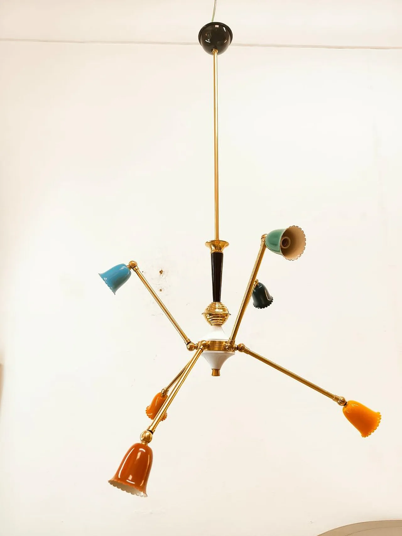 Lampada da soffitto Sputnik Mid-Century a 6 luci, anni '60 12