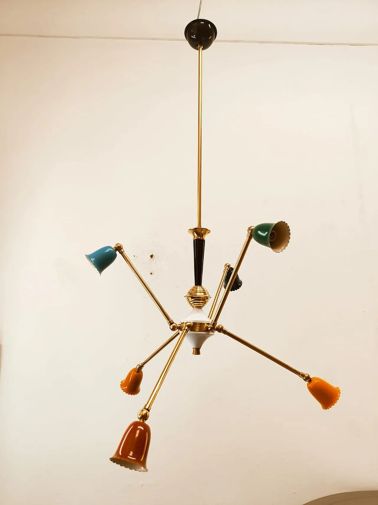 Lampada da soffitto Sputnik Mid-Century a 6 luci, anni '60 13