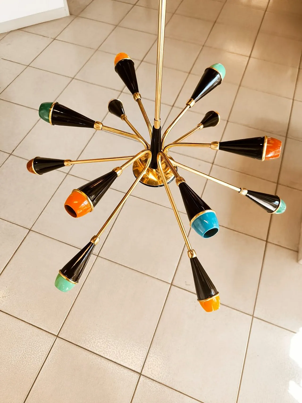 Mid-Century Sputnik 12-light chandelier, anni '50 2