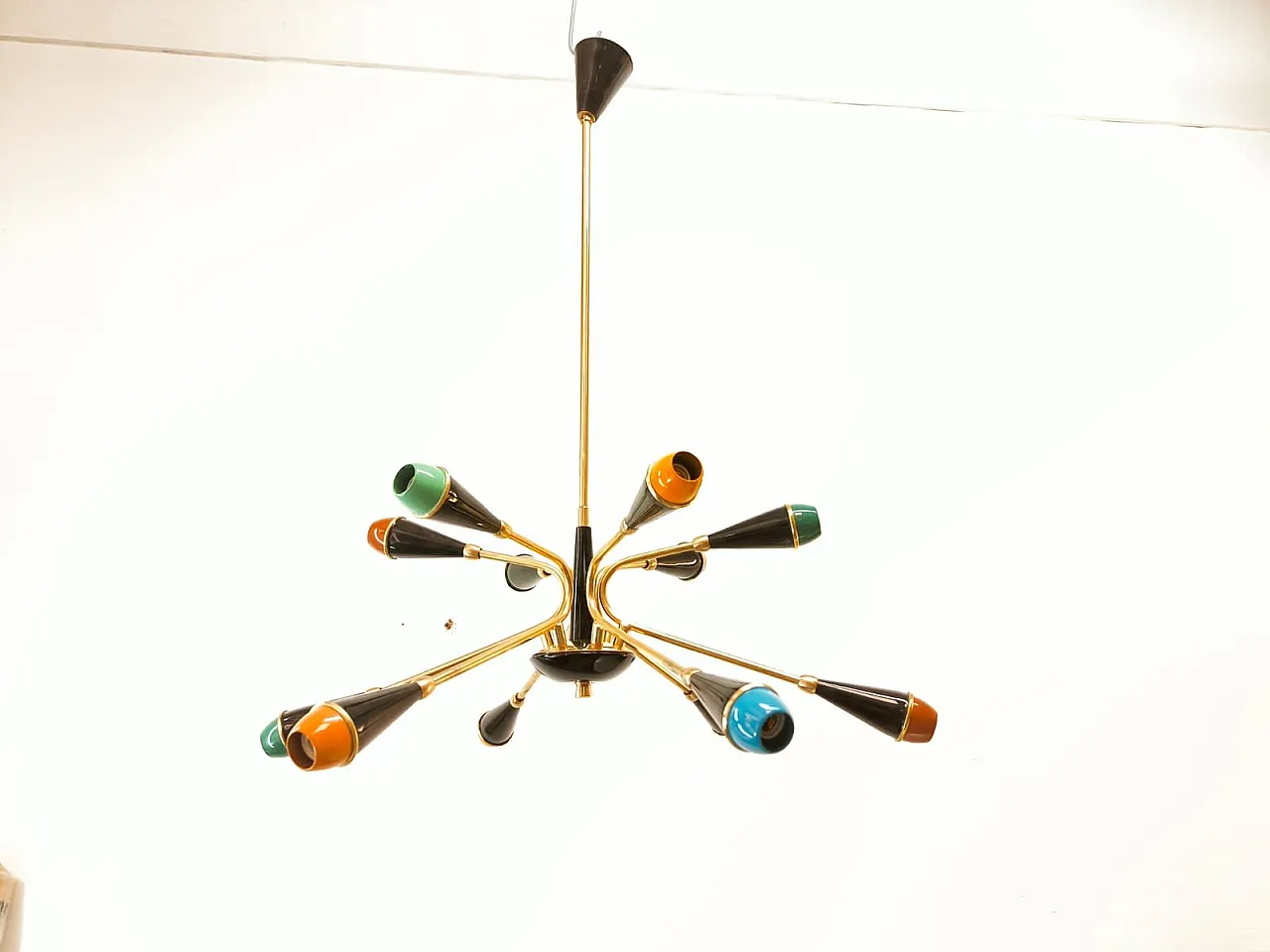 Mid-Century Sputnik 12-light chandelier, anni '50 11