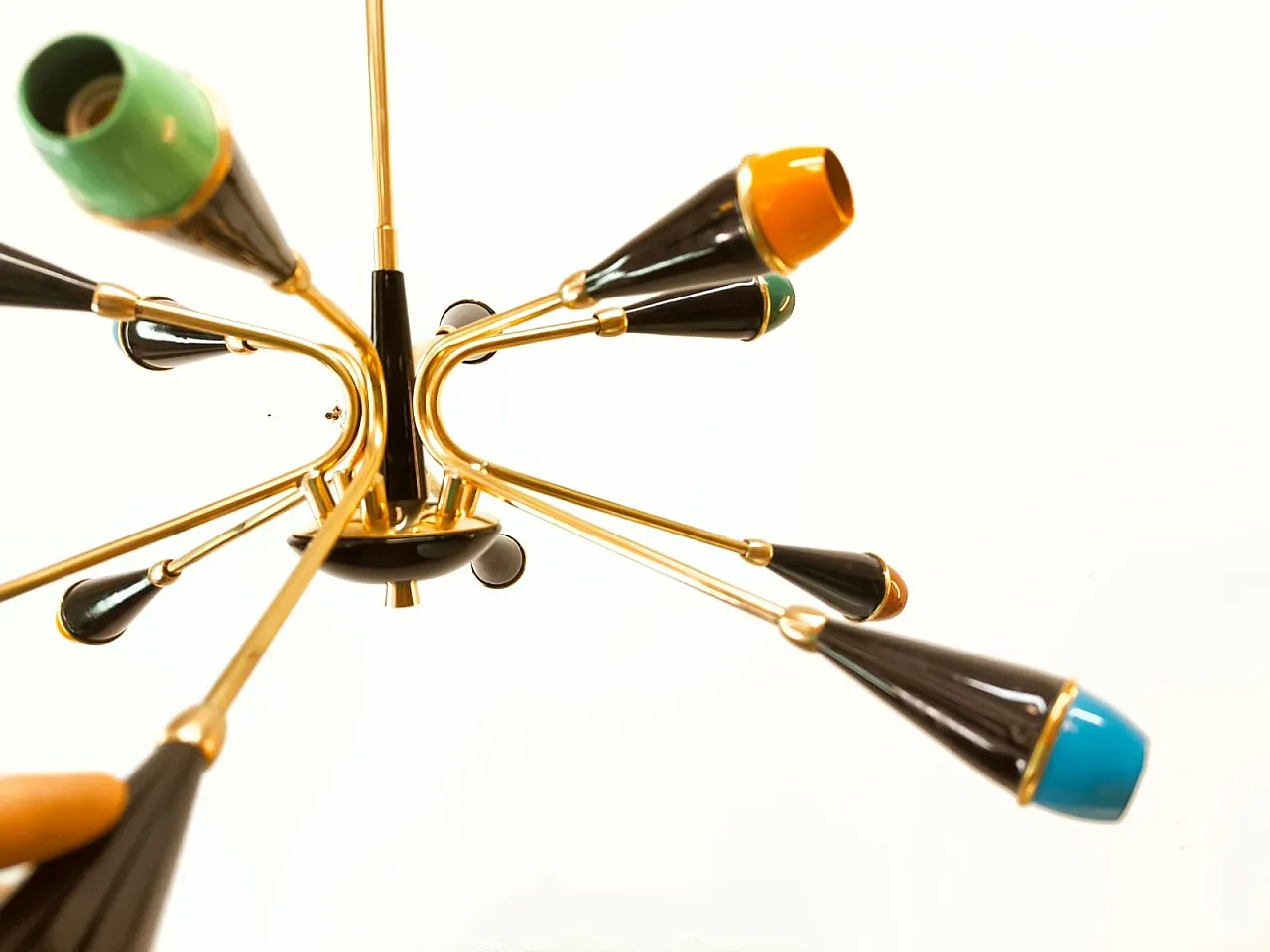 Mid-Century Sputnik 12-light chandelier, anni '50 12