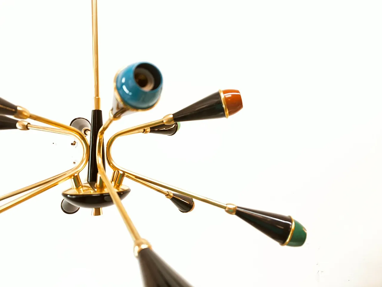 Mid-Century Sputnik 12-light chandelier, anni '50 16