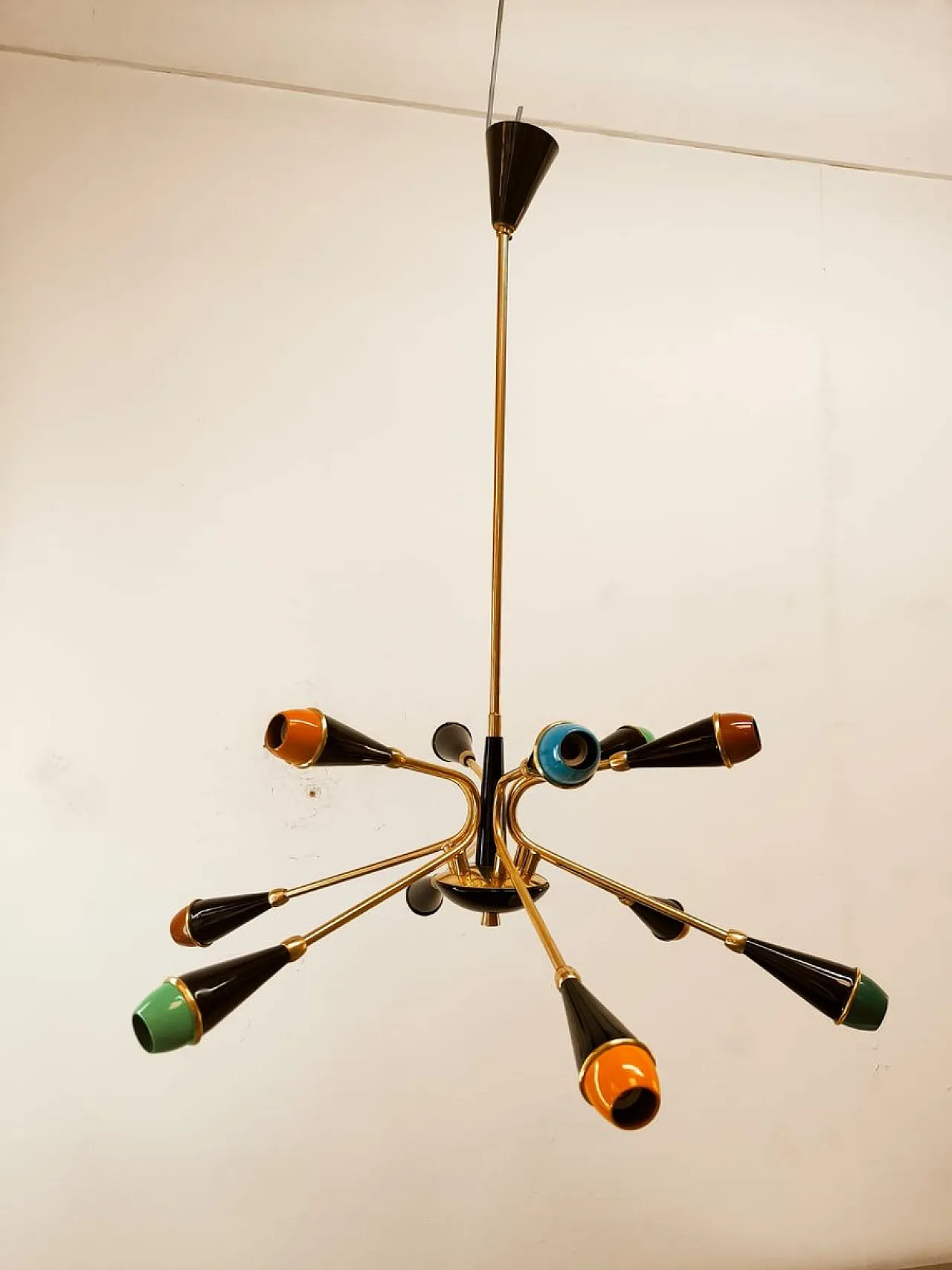 Mid-Century Sputnik 12-light chandelier, anni '50 23