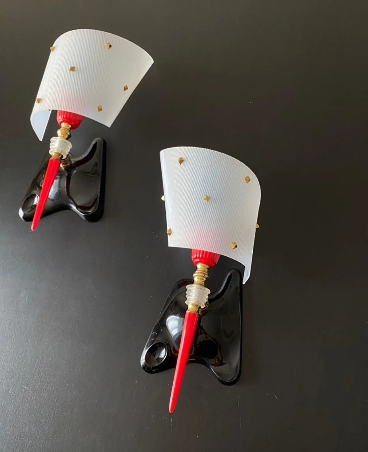 Pair of wall sconces by Pierre Guariche, 1950s 3