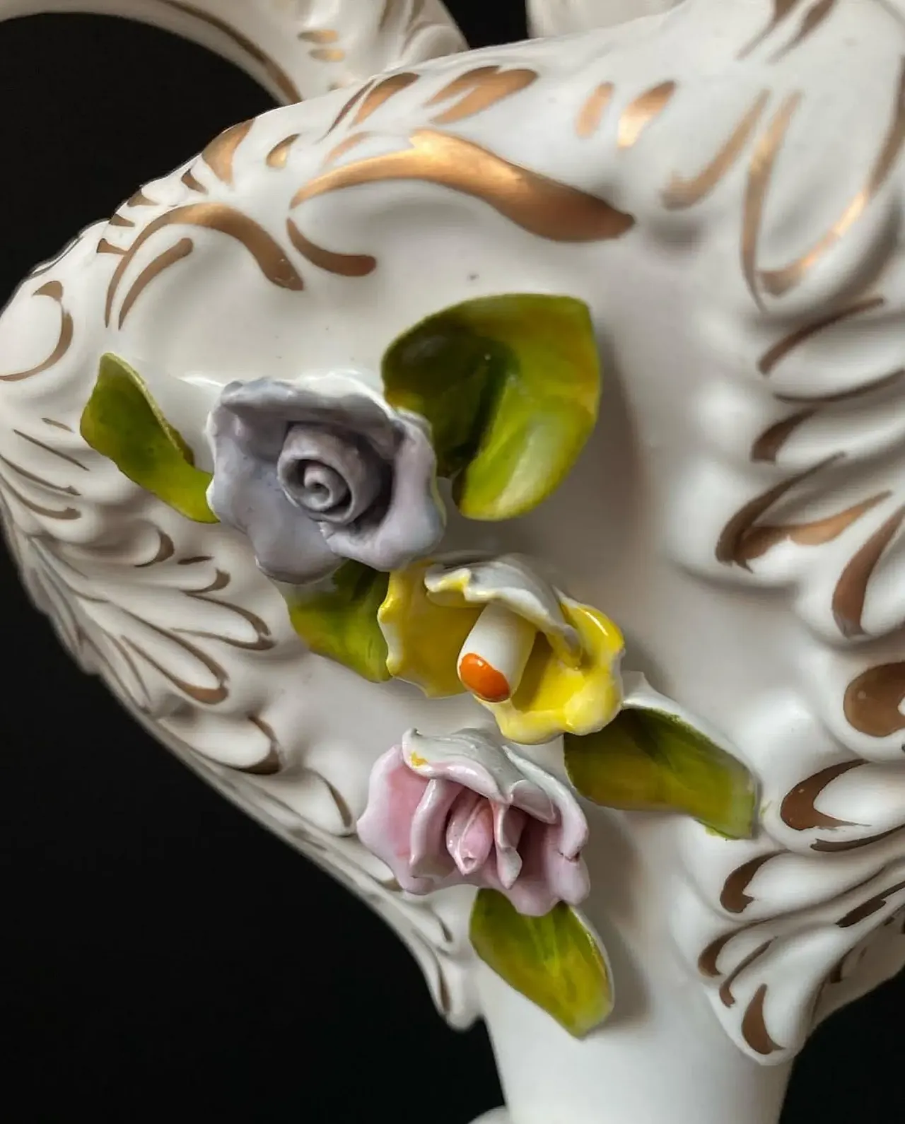 Chandelier in ceramic with handmade decorations, 1960s 7