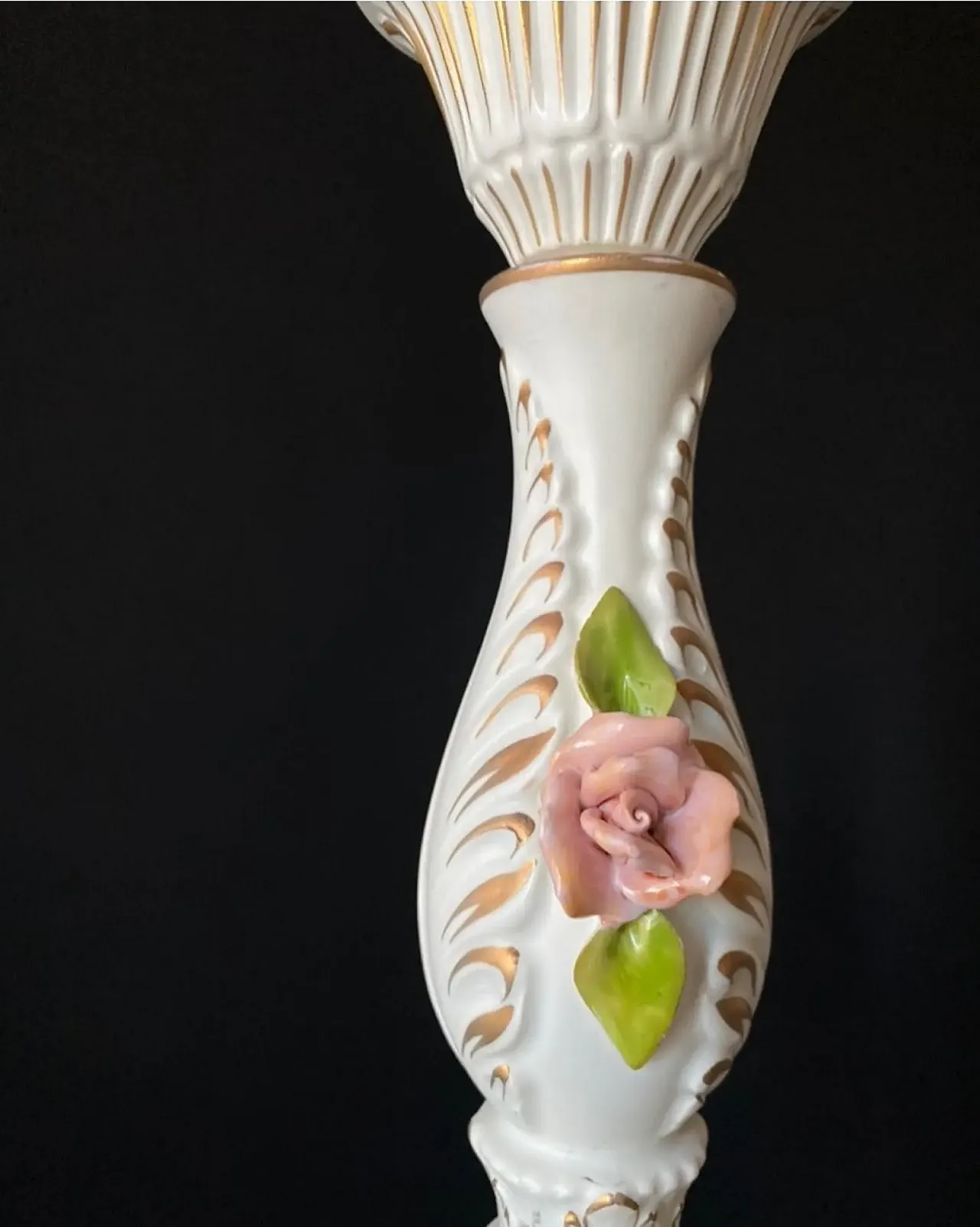 Chandelier in ceramic with handmade decorations, 1960s 8