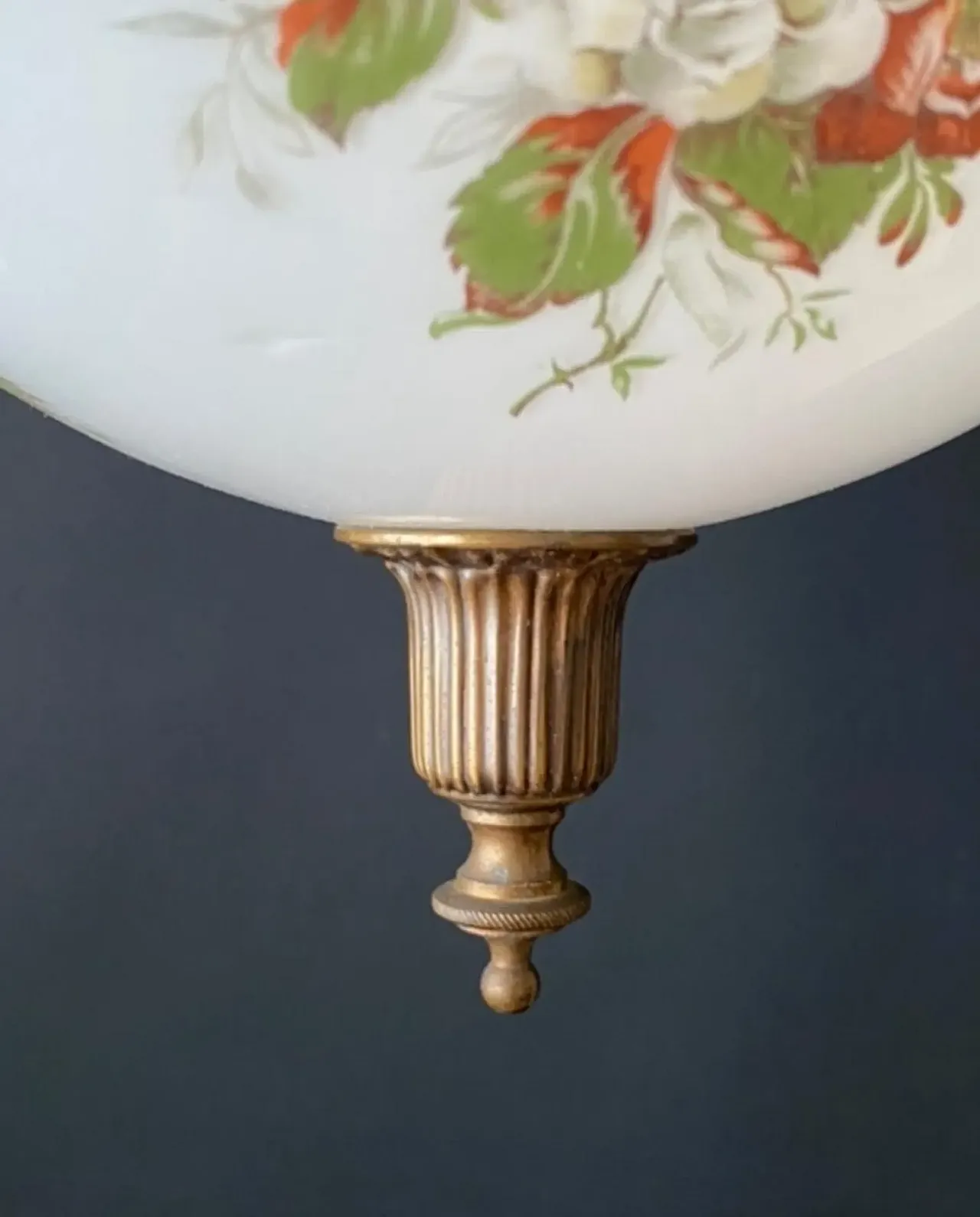 Pair of chandeliers in frosted glass and brass, 1960s 9