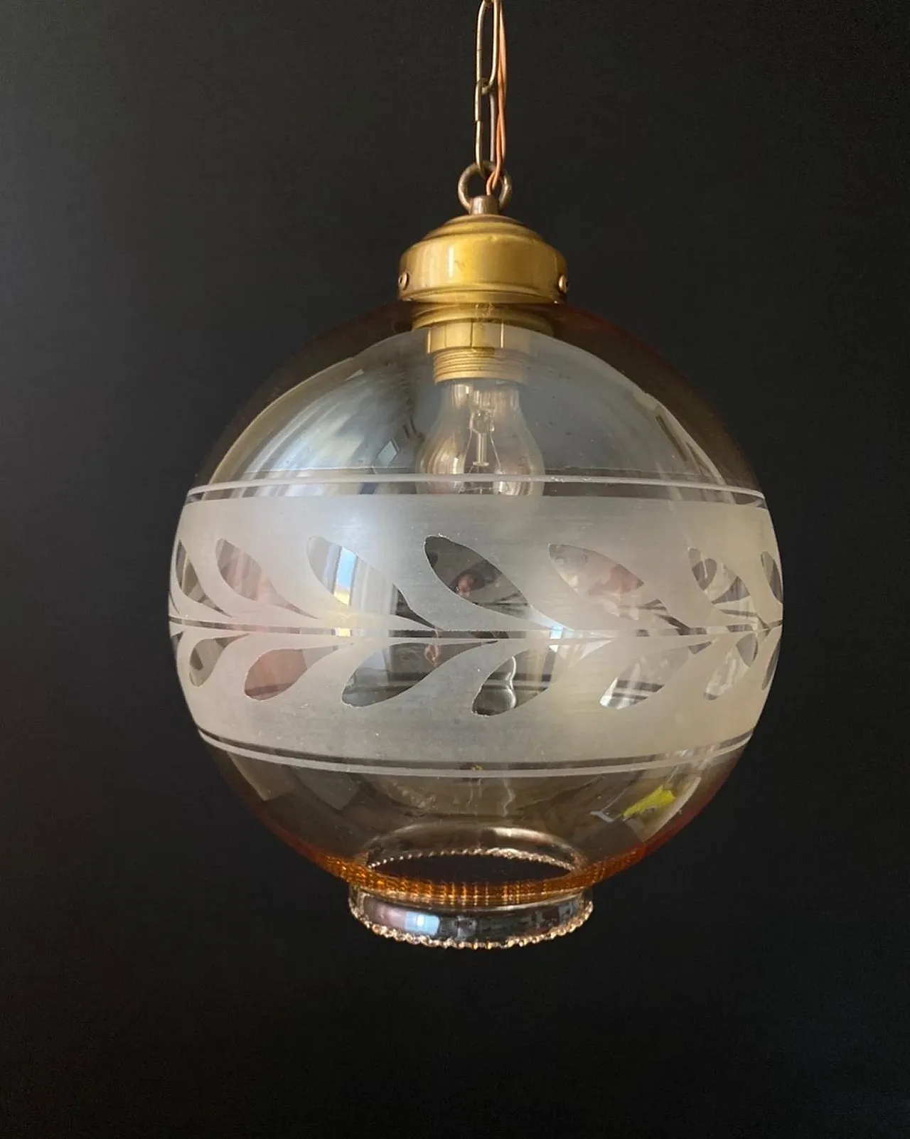 Chandelier in glass with sphere shape, 1960s 1