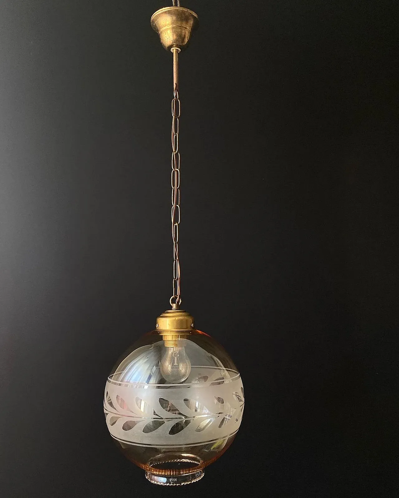 Chandelier in glass with sphere shape, 1960s 2